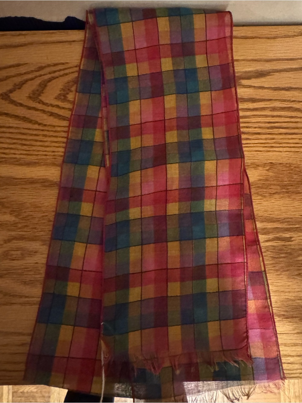 Multicolor Plaid Lightweight Scarf